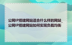 公网IP搭建网站适合什么样的网站_公网IP搭建网站如何实现负载均衡