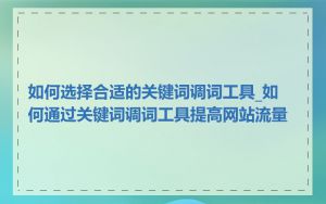 如何选择合适的关键词调词工具_如何通过关键词调词工具提高网站流量