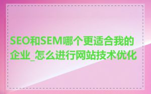 SEO和SEM哪个更适合我的企业_怎么进行网站技术优化