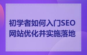 初学者如何入门SEO网站优化并实施落地