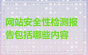 网站安全性检测报告包括哪些内容