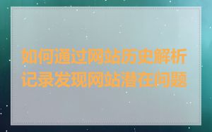 如何通过网站历史解析记录发现网站潜在问题