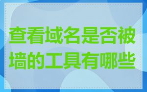 查看域名是否被墙的工具有哪些