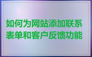 如何为网站添加联系表单和客户反馈功能