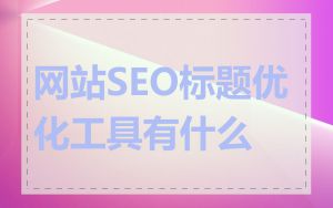 网站SEO标题优化工具有什么