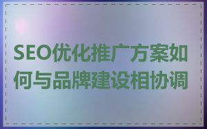 SEO优化推广方案如何与品牌建设相协调