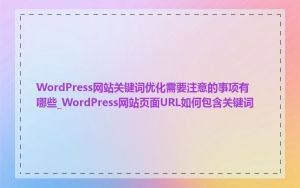 WordPress网站关键词优化需要注意的事项有哪些_WordPress网站页面URL如何包含关键词