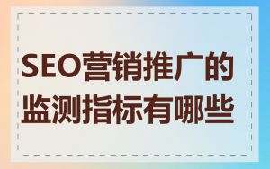 SEO营销推广的监测指标有哪些