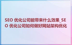 SEO 优化公司能带来什么效果_SEO 优化公司如何做好网站架构优化