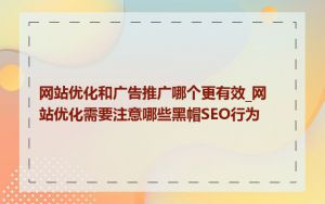 网站优化和广告推广哪个更有效_网站优化需要注意哪些黑帽SEO行为