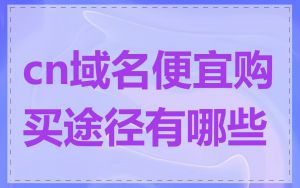 cn域名便宜购买途径有哪些