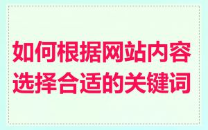 如何根据网站内容选择合适的关键词