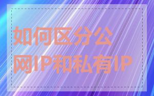 如何区分公网IP和私有IP