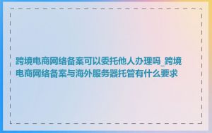 跨境电商网络备案可以委托他人办理吗_跨境电商网络备案与海外服务器托管有什么要求