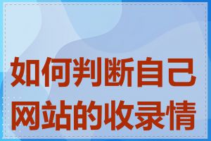 如何判断自己网站的收录情况