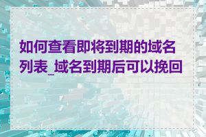 如何查看即将到期的域名列表_域名到期后可以挽回吗