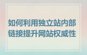 如何利用独立站内部链接提升网站权威性