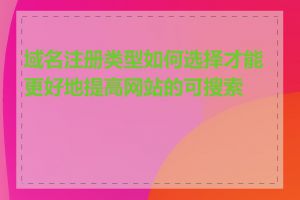 域名注册类型如何选择才能更好地提高网站的可搜索性