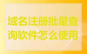 域名注册批量查询软件怎么使用