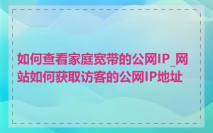 如何查看家庭宽带的公网IP_网站如何获取访客的公网IP地址