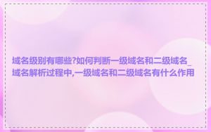 域名级别有哪些?如何判断一级域名和二级域名_域名解析过程中,一级域名和二级域名有什么作用