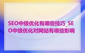 SEO中级优化有哪些技巧_SEO中级优化对网站有哪些影响