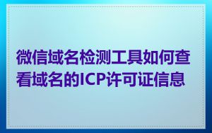 微信域名检测工具如何查看域名的ICP许可证信息