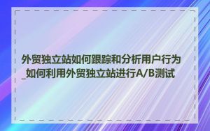 外贸独立站如何跟踪和分析用户行为_如何利用外贸独立站进行A/B测试