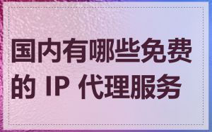 国内有哪些免费的 IP 代理服务