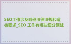 SEO工作涉及哪些法律法规和道德要求_SEO 工作有哪些细分领域