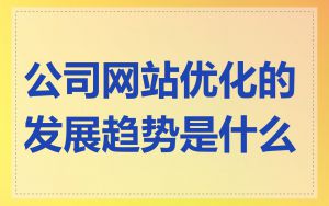 公司网站优化的发展趋势是什么