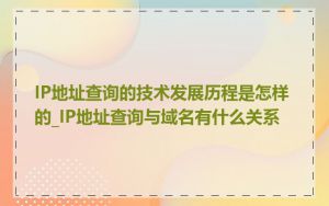 IP地址查询的技术发展历程是怎样的_IP地址查询与域名有什么关系