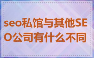 seo私馆与其他SEO公司有什么不同