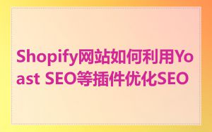 Shopify网站如何利用Yoast SEO等插件优化SEO