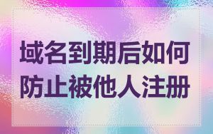 域名到期后如何防止被他人注册