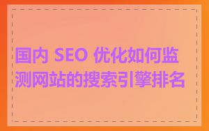 国内 SEO 优化如何监测网站的搜索引擎排名