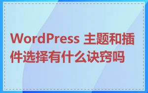 WordPress 主题和插件选择有什么诀窍吗