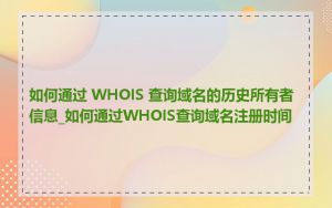 如何通过 WHOIS 查询域名的历史所有者信息_如何通过WHOIS查询域名注册时间