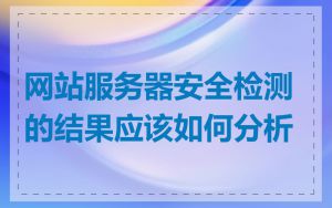 网站服务器安全检测的结果应该如何分析