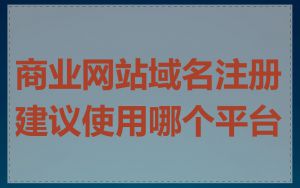 商业网站域名注册建议使用哪个平台