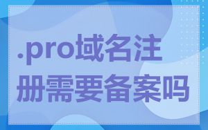 .pro域名注册需要备案吗