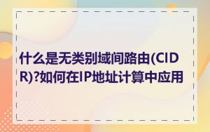 什么是无类别域间路由(CIDR)?如何在IP地址计算中应用