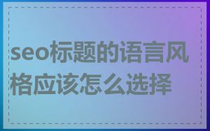 seo标题的语言风格应该怎么选择