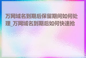 万网域名到期后保留期间如何处理_万网域名到期后如何快速抢注