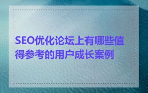 SEO优化论坛上有哪些值得参考的用户成长案例