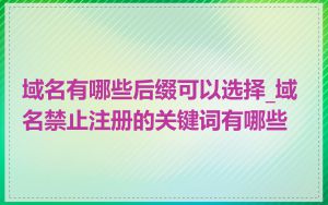 域名有哪些后缀可以选择_域名禁止注册的关键词有哪些