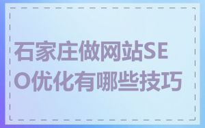 石家庄做网站SEO优化有哪些技巧