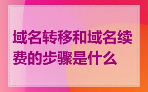 域名转移和域名续费的步骤是什么