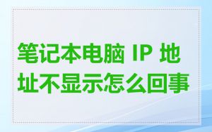 笔记本电脑 IP 地址不显示怎么回事