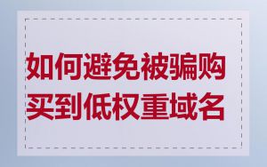 如何避免被骗购买到低权重域名